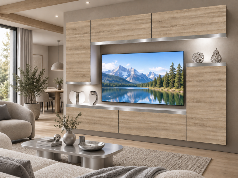 Meblościanka Prestige 250 cm TV/RTV dębowa dąb wotan dąb sonoma Producent IMP P Woody 8/5/W/DS/0/0/SL