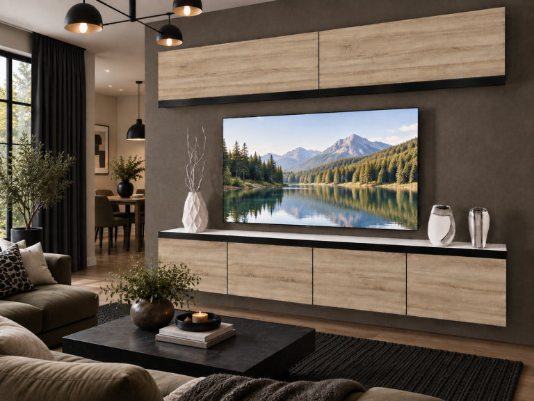 Meblościanka Prestige 200 cm TV/RTV dębowa dąb wotan dąb sonoma Producent IMP P Brando 6/5/W/DS/0/0/CM