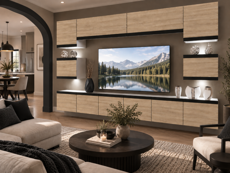 Meblościanka Prestige 300 cm TV/RTV dębowa dąb wotan dąb sonoma Producent IMP P Tarantino 3/5/W/DS/0/0/CM