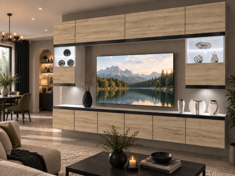 Meblościanka Prestige 300 cm TV/RTV dębowa dąb wotan dąb sonoma Producent IMP P2 Nolan 1/5/W/DS/0/0/CM