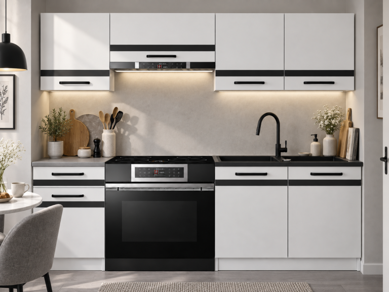 Meble kuchenne Prestige 180 cm biały mat bez blatu Producent TOR P Leonardo/0/WT/WT/BB/A1/CM