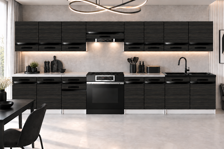 Meble kuchenne Prestige 320 cm heban królewski z blatem Producent TOR P Vincent/0/WT/HK/0/A1/CP