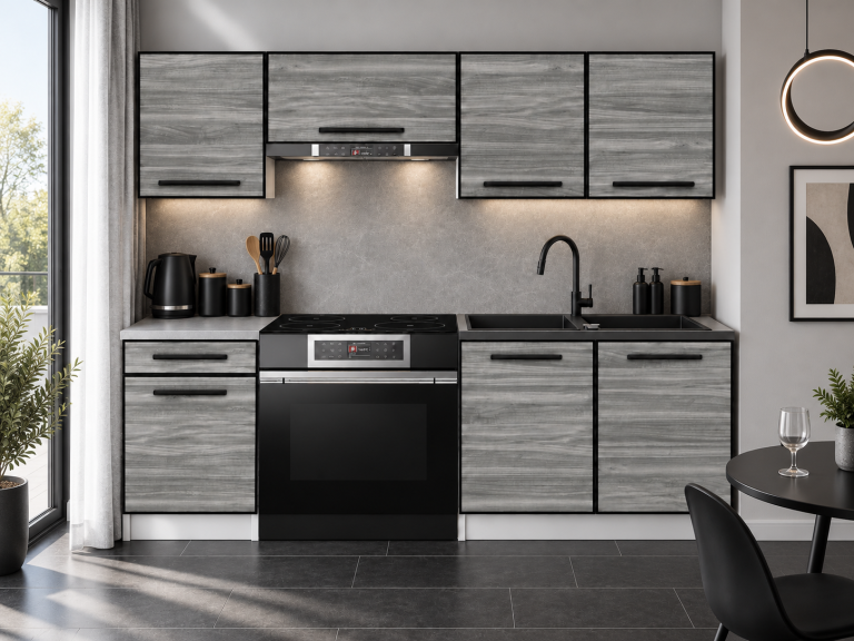 Meble kuchenne Linea 180 cm glamour wood bez blatu Producent TOR L Leonardo/0/WT/GW1/BB/A1