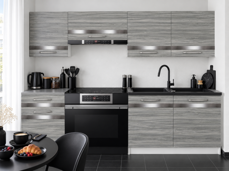 Meble kuchenne Prestige 180 cm glamour wood bez blatu Producent TOR P Leonardo/0/WT/GW1/BB/C1/SL