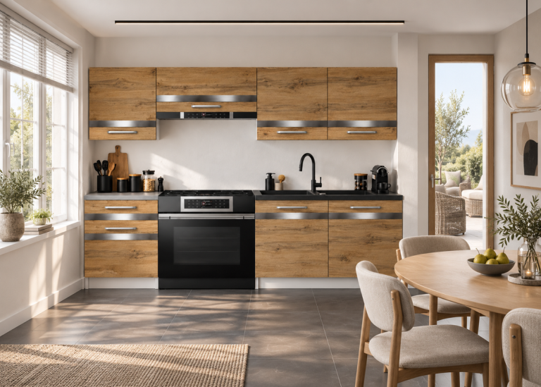 Meble kuchenne Prestige 180 cm dąb wotan bez blatu Producent TOR P Leonardo/0/WT/DW/BB/C1/SL